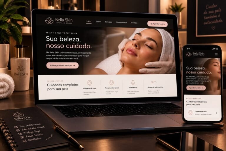 Projeto conceito Bella Skin – site para clínica de estética